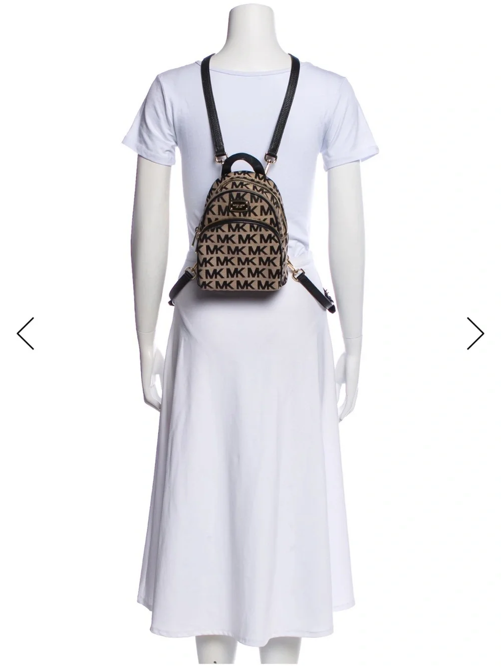 Michael Kors Logo Mini Backpack in Brown and Black with Gold Hardware - Picture 3 of 6